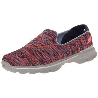 Skechers Women's Performance Go Walk 3 Fitknit Extreme Slip-On Walking Shoes - Navy/Coral